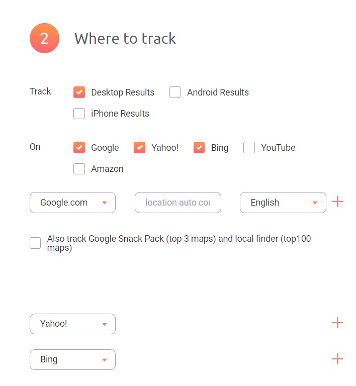choose where to track