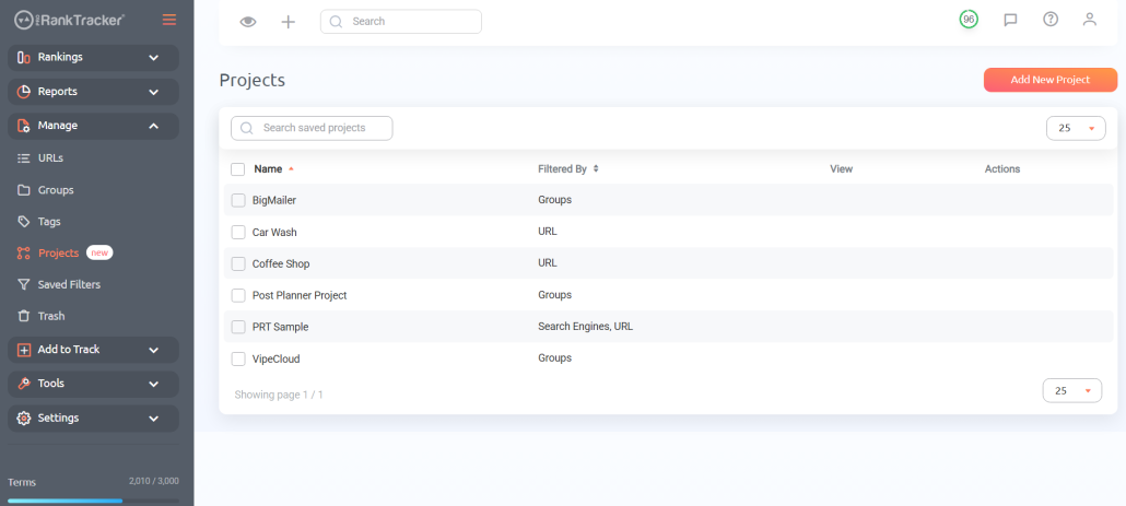 Organize Your Videos Into Projects