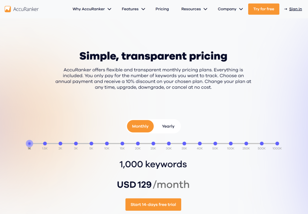 AccuRanker pricing