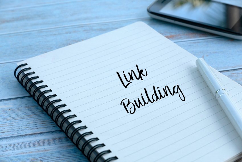 Link building concept on paper