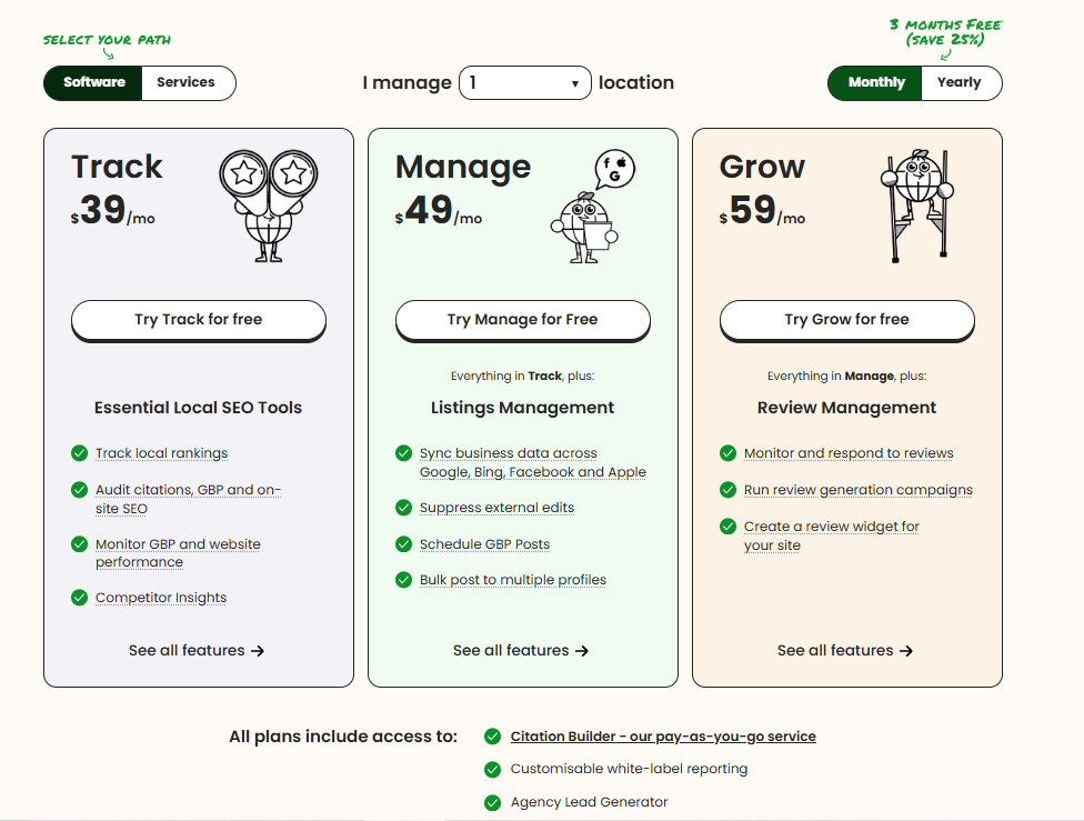 Brightlocal pricing