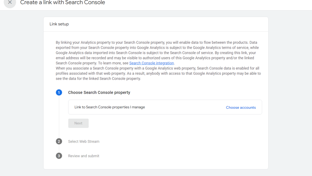 Search Console property