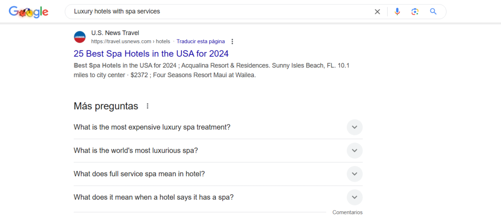 google search results