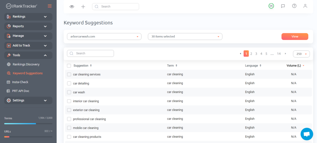 Keyword Suggestions