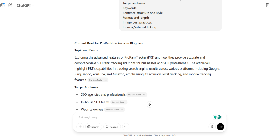 Content Brief Generation