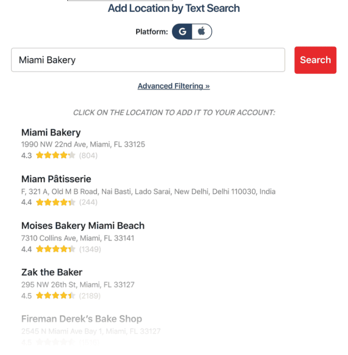 Multi-location tracking 