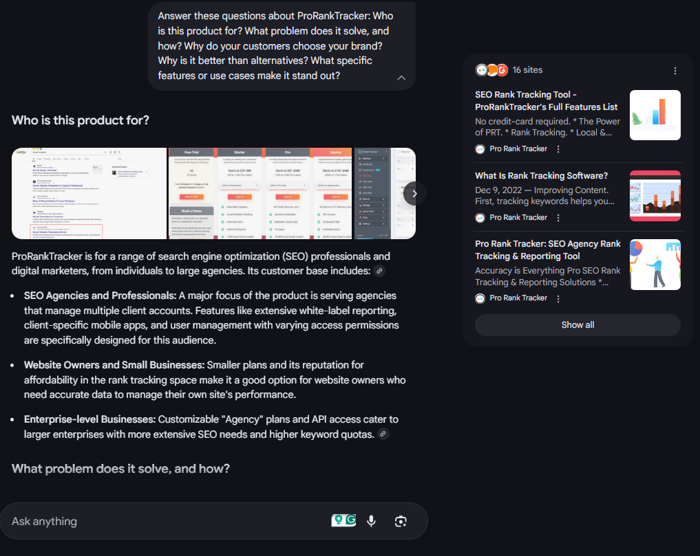 Brand test on ai mode