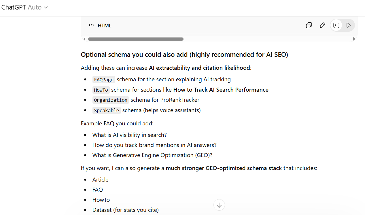 ChatGPT optional schema