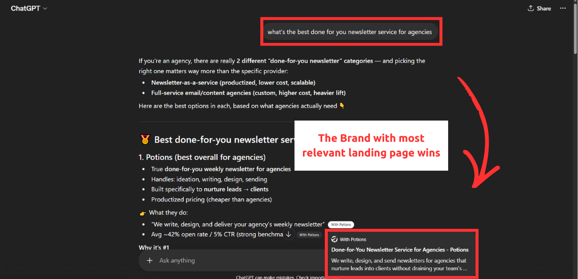 hyperspecific landing pages