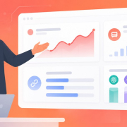 Illustration of an AI visibility report being presented to a client