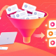 Illustration of a marketer filtering AI prompts into a high-value tracking list
