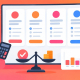 Illustration of a buyer comparing six rank tracker plans and their value