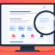 Illustration of a modern search results page with local, video, shopping, image, and AI features